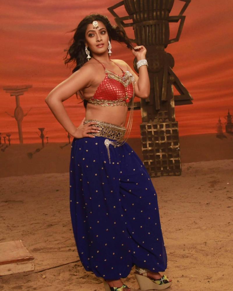 glittering-look-of-varalaxmi-sarathkumar-from-madhagajaraja